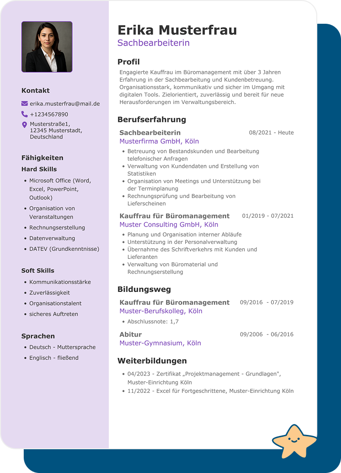 Further Training Englisch CV Template Instructions
