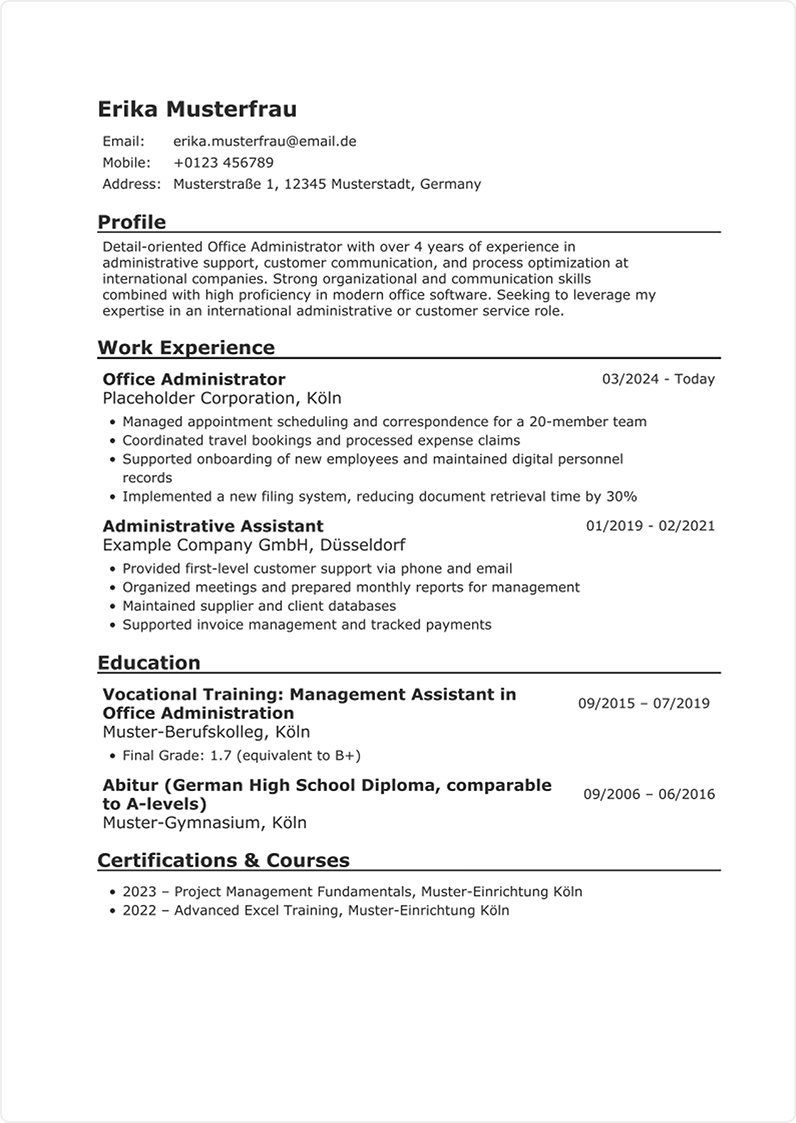 English Resume