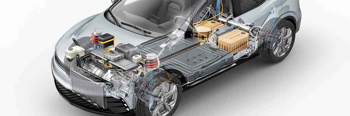 Skizze eines elektrischen Autos