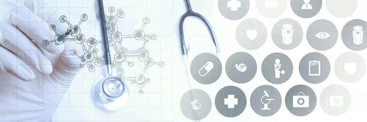 Darstellung verschiedener Pharmazeutische Symbole und Moleküle