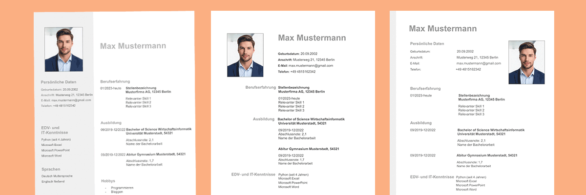 Tabellarischer Lebenslauf Tabellarischer Lebenslauf Muster